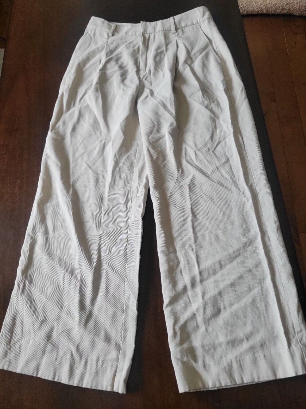 Kobi Halperin Women's Wide-Leg Pleated Cropped Casual Pants in Cream Size 28 Tan